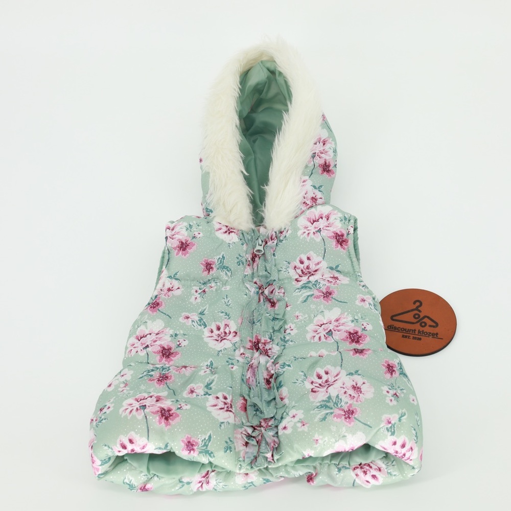 LITTLE LASS Floral Puffer Vest - Picture 5 of 6